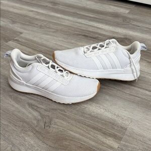 adidas White Mesh Sneakers with Gum Outsole